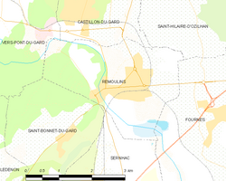 Map commune FR insee code 30212